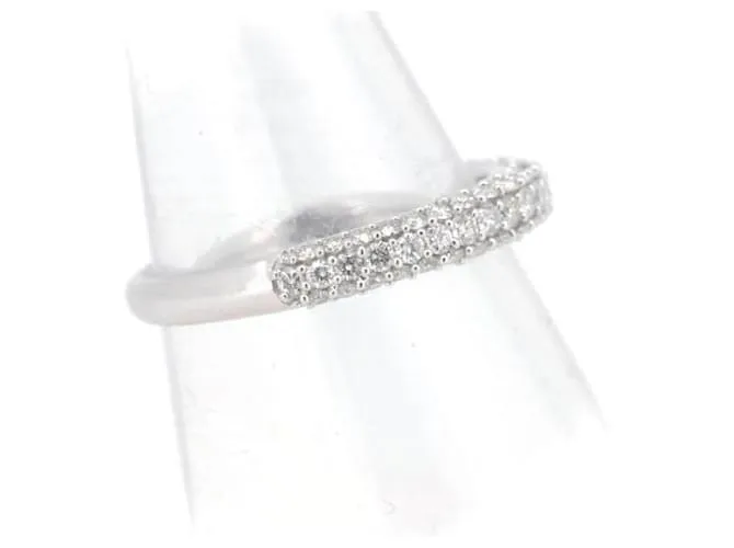 & Other Stories Anillo de pavé de diamantes K18WG de segunda mano 0.60ct Talla 13 en excelente estado Blanco 