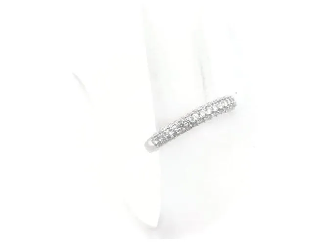 & Other Stories Anillo de pavé de diamantes K18WG de segunda mano 0.60ct Talla 13 en excelente estado Blanco 