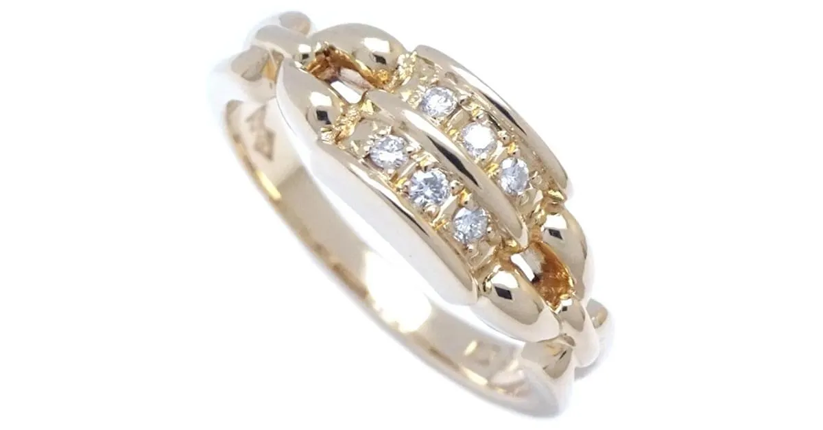 Anillo de banda de diamantes de oro amarillo de 18K Seiko para mujeres 