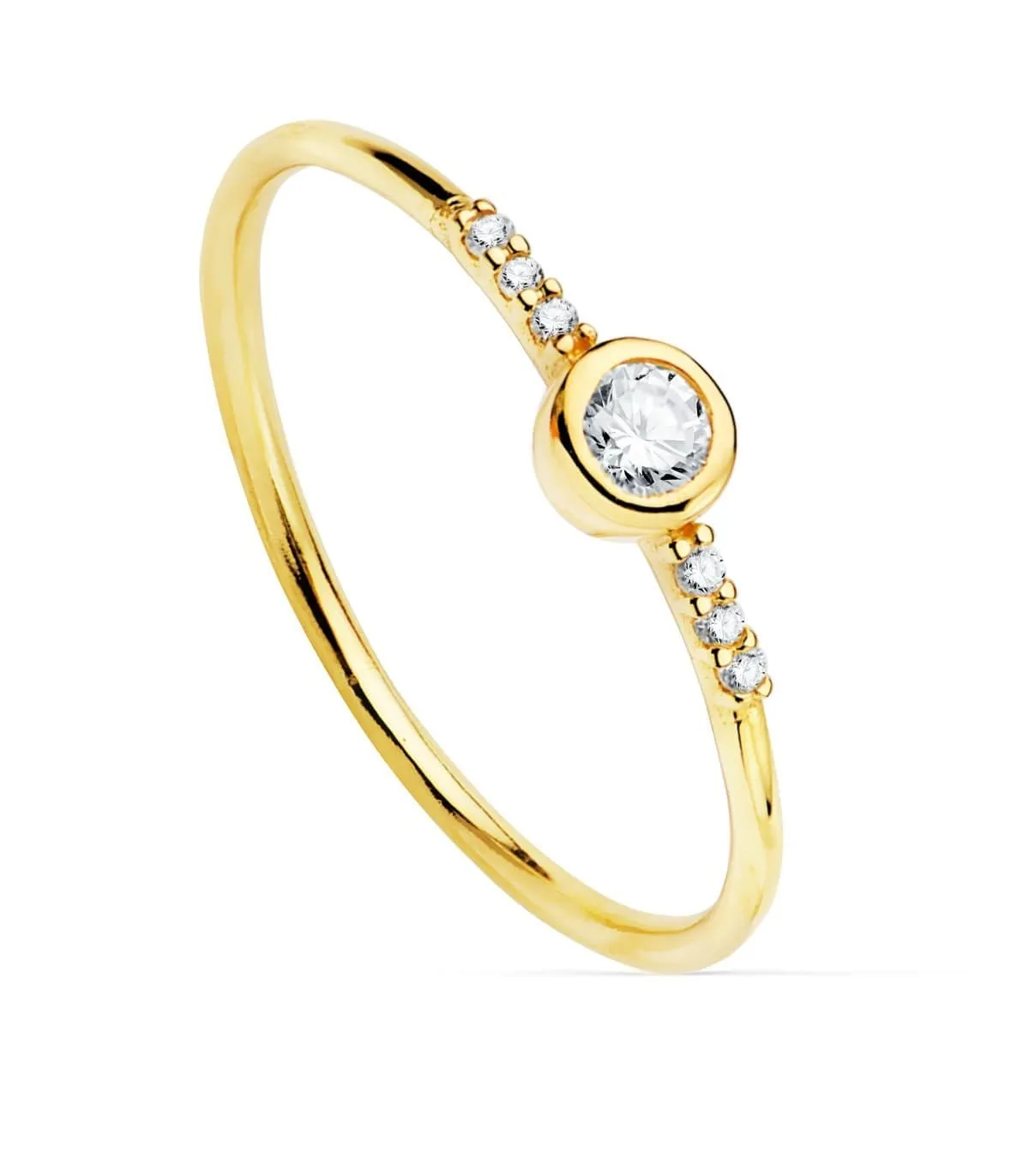 Anillo Hayworth Oro Amarillo 18K Diamantes 0.140 Qts.