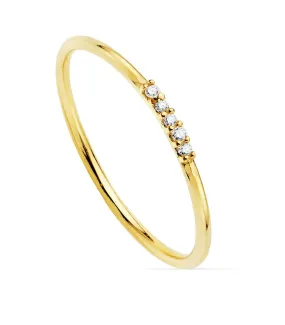 Anillo Hepburn Oro Amarillo 18K Diamantes 0.025 Qts.