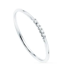 Anillo Hepburn Oro Blanco 18K Diamantes 0.025 Qts.