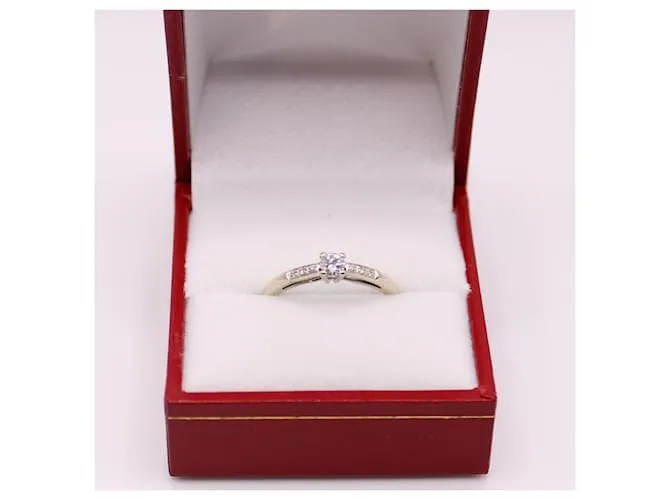 Anillo Mauboussin "Eres la sal de mi vida" diamantes en oro blanco 750%O Hardware de plata 