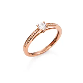 **Anillo Oro Rosa 18kts con Diamantes talla Brillante