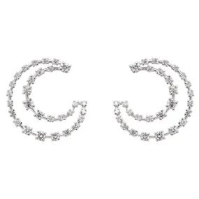 Aretes MOON - Oro 18k blanco - diamantes