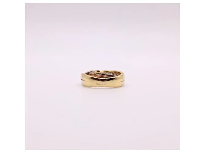 Autre Marque anillo 3 oros 750%o estilo anillos entrelazados y diamantes Gold hardware 