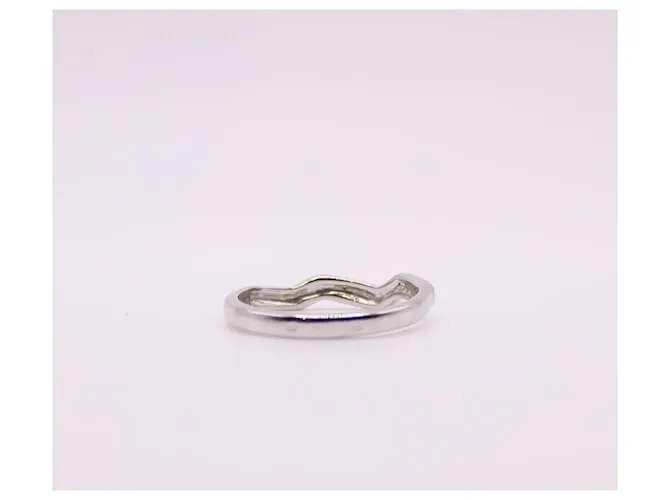 Autre Marque Anillo de oro blanco con motivo de ondas y diamantes 750%O Hardware de plata 