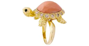 Autre Marque Anillo Van Cleef & Arpels, "Tortue", oro amarillo, diamantes, coral. 