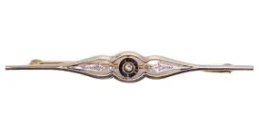 Autre Marque Broche Art Deco engastado con zafiros y diamantes en platino y oro amarillo 750%O Gold hardware 