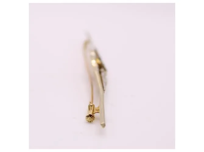 Autre Marque Broche Art Deco engastado con zafiros y diamantes en platino y oro amarillo 750%O Gold hardware 