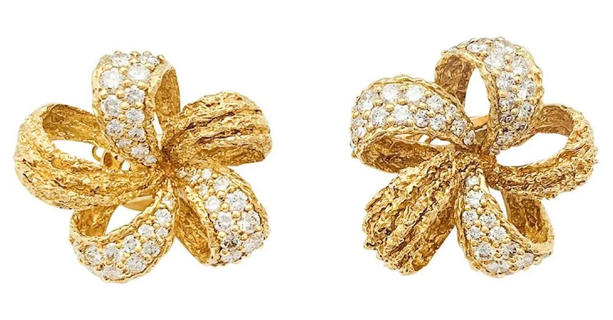 Autre Marque Pendientes m.Gerard en oro amarillo y diamantes. 