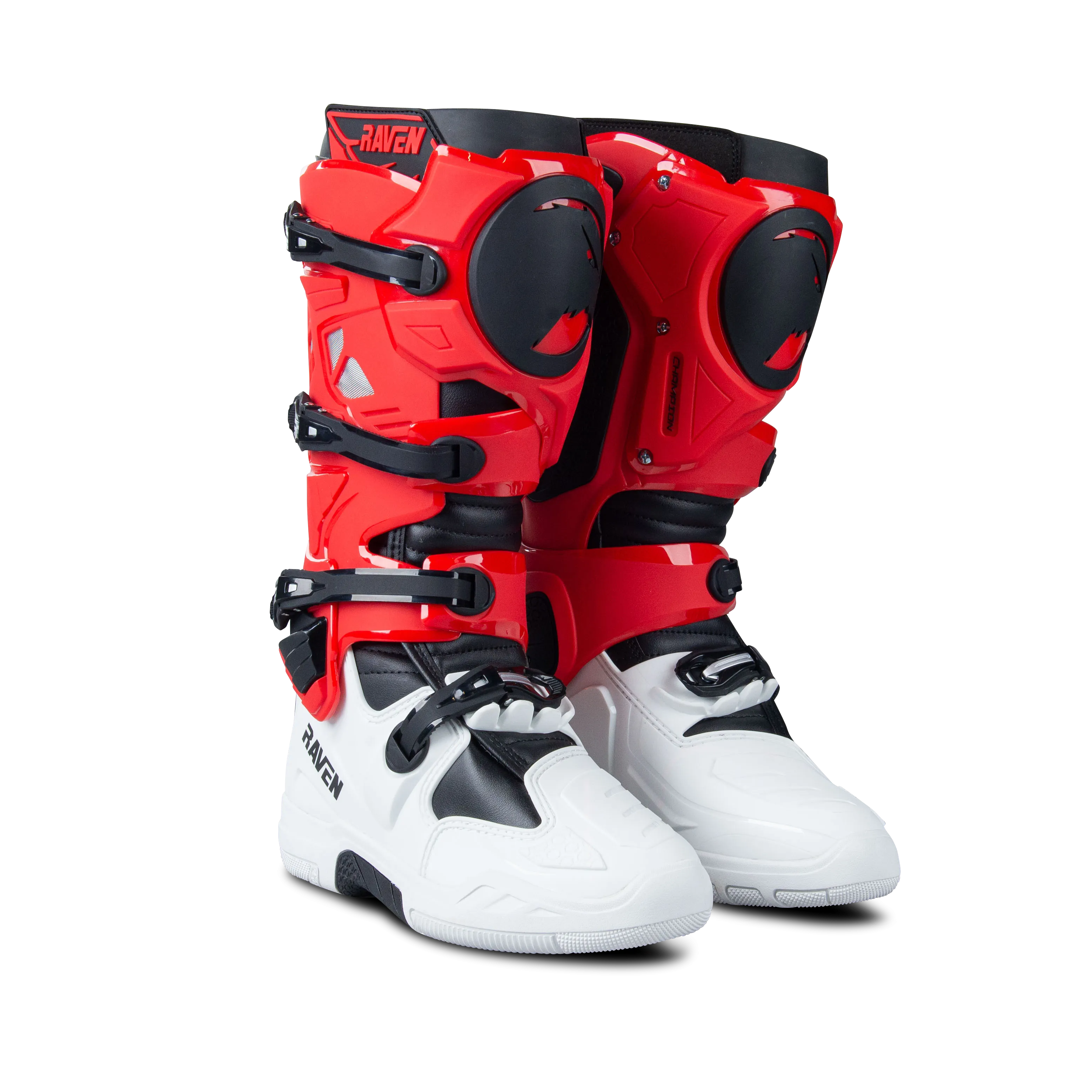 Botas de Cross Raven Champion Rojo-Blanco