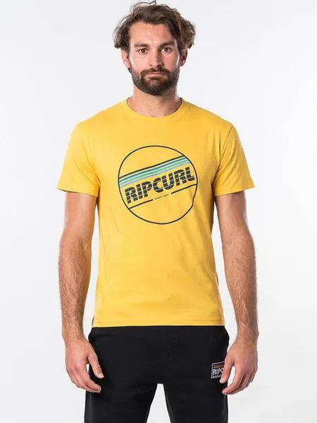 camiseta rip curl amarillo hombre