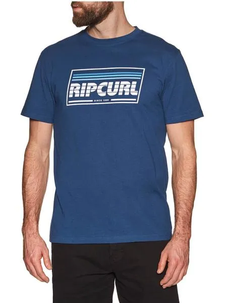 camiseta rip curl azul hombre