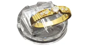 inconnue Anillo solitario de diamantes 0.12 ct + 0.08 CT T 53 Peso 3.70 grs Dorado 