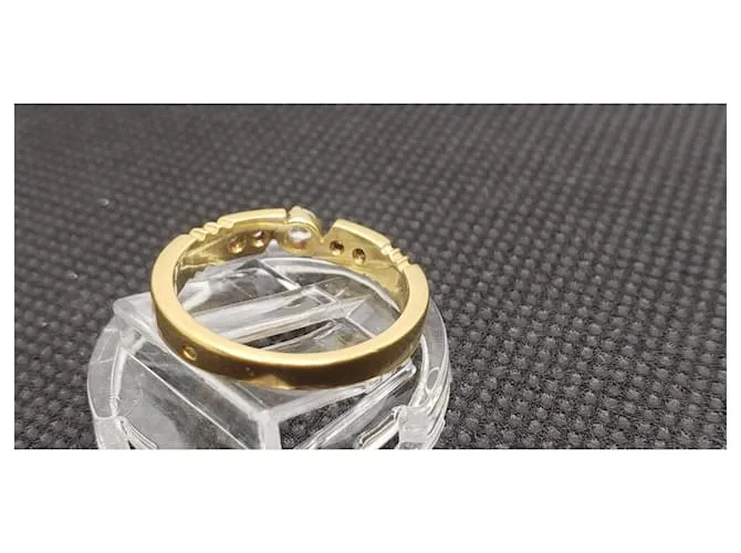 inconnue Anillo solitario de diamantes 0.12 ct + 0.08 CT T 53 Peso 3.70 grs Dorado 