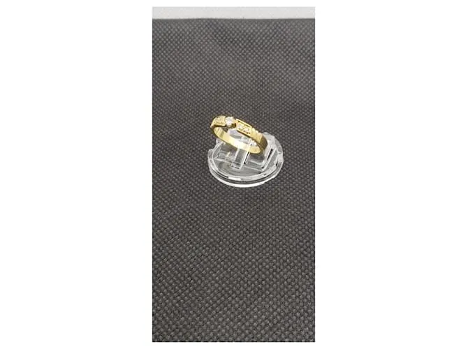 inconnue Anillo solitario de diamantes 0.12 ct + 0.08 CT T 53 Peso 3.70 grs Dorado 