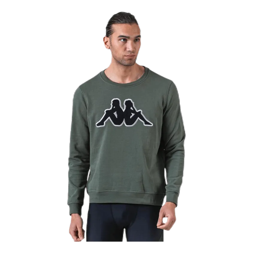 Kappa Sweat RN, Logo Airivit Black/Green