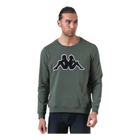 Kappa Sweat RN, Logo Airivit Black/Green