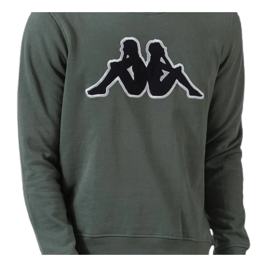 Kappa Sweat RN, Logo Airivit Black/Green