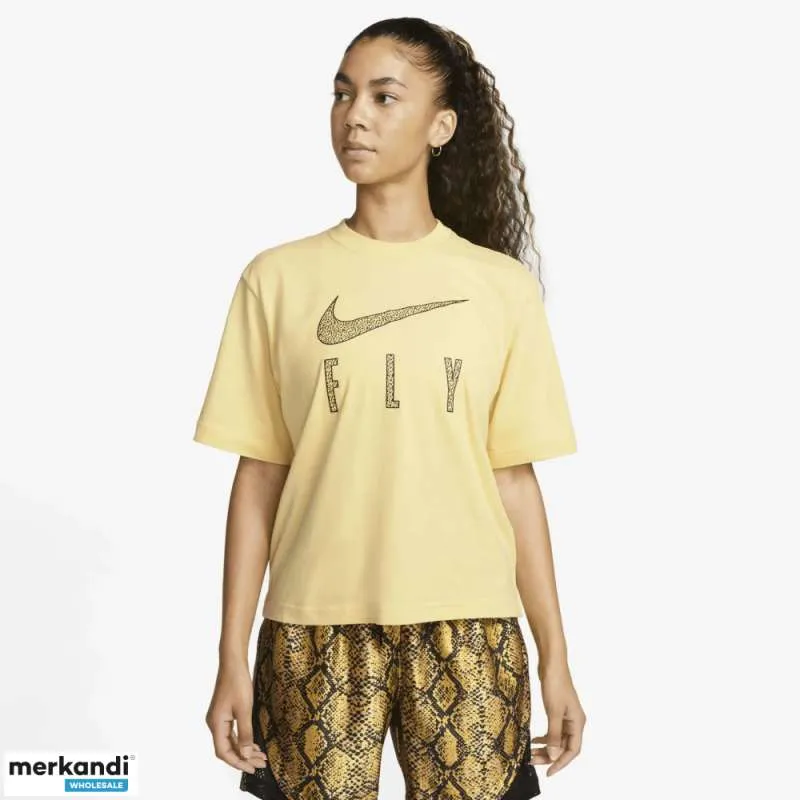 Koszulka damska Nike Swoosh Fly Boxy camiseta Wmns Lemon Wash - DV2373-753