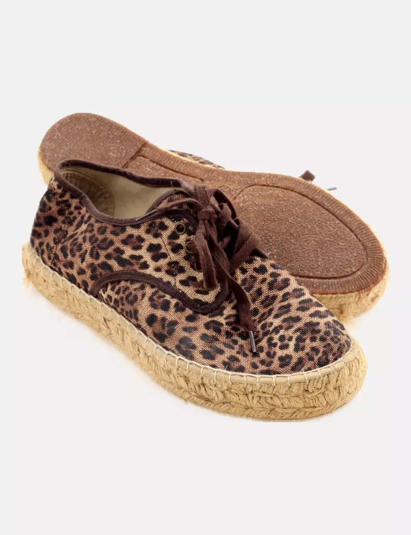 Natural World Zapato marrón animal print