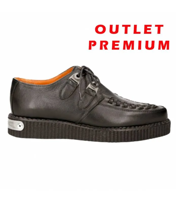 OUTLET PREMIUM - Zapato Negro Piel Original New Rock M.CREEPERS002-S4