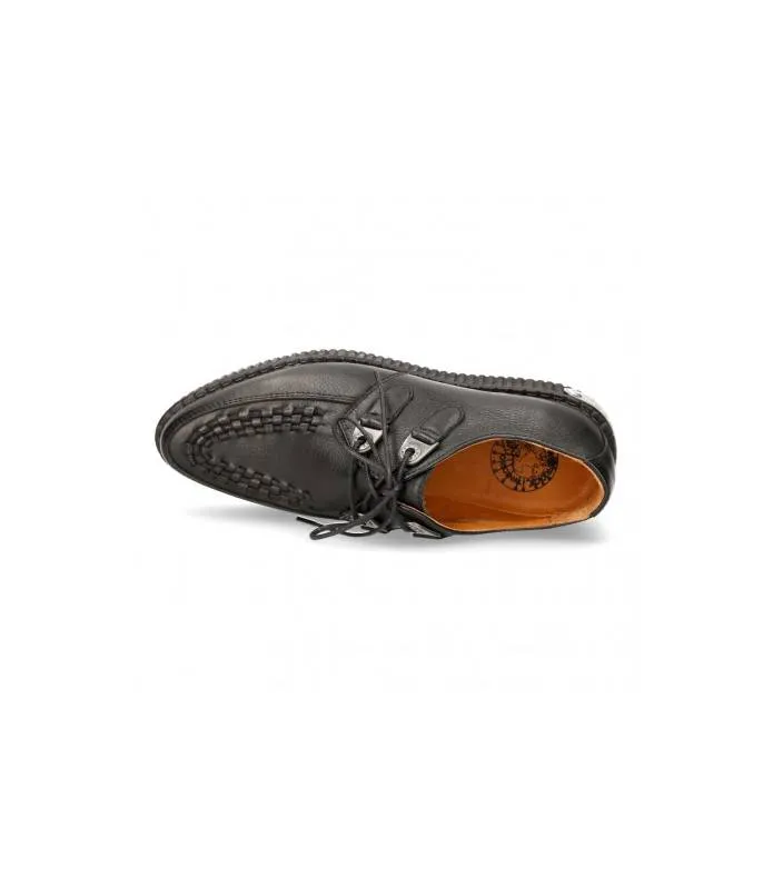 OUTLET PREMIUM - Zapato Negro Piel Original New Rock M.CREEPERS002-S4