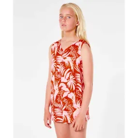 Pelele corto RIP CURL mono playa niña tirantes Sun Rays Romper Red Ref. JDRAR9 rojo/blanco flores tropical