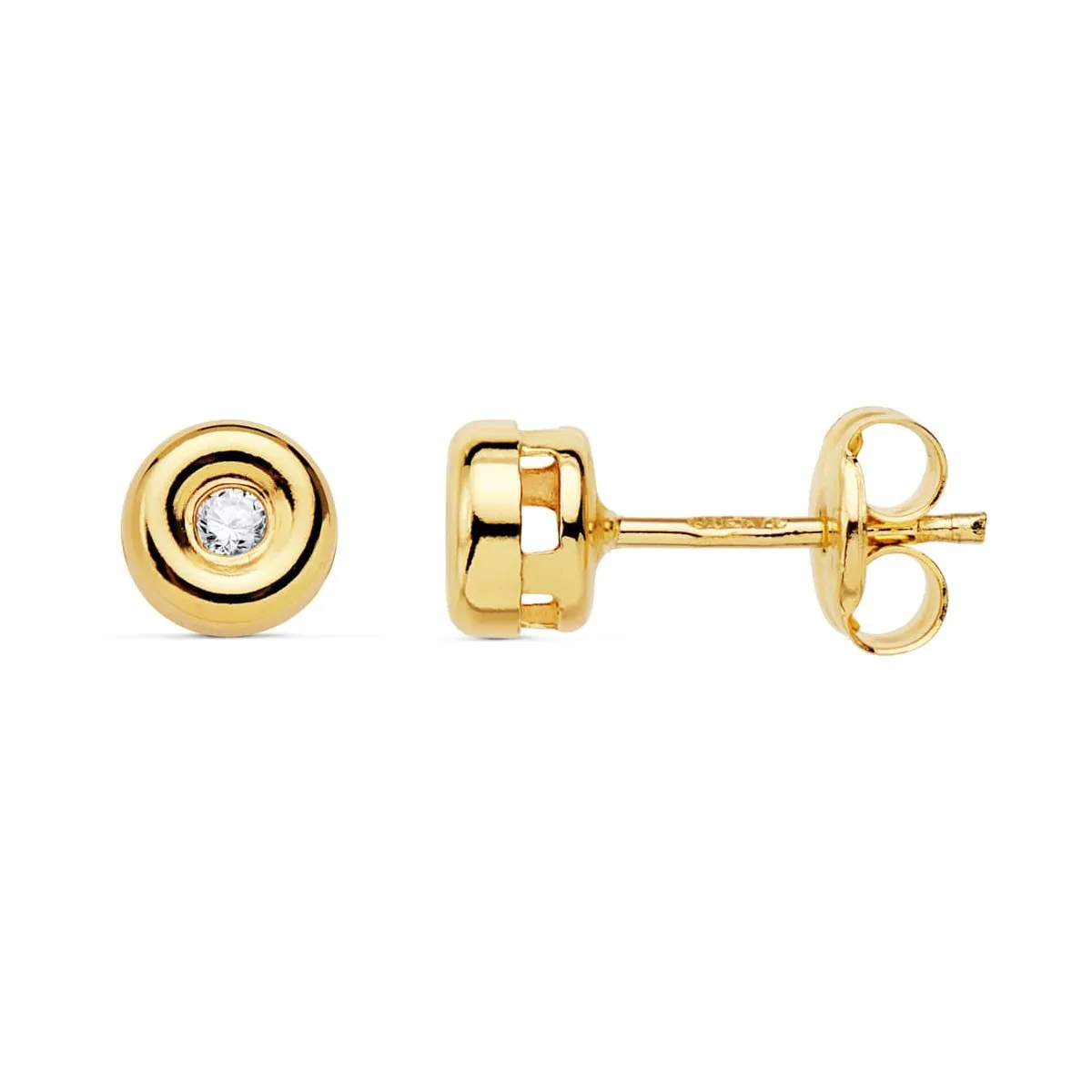 Pendientes Oro y Diamantes 4,5 mm. 0.050 Qtes.