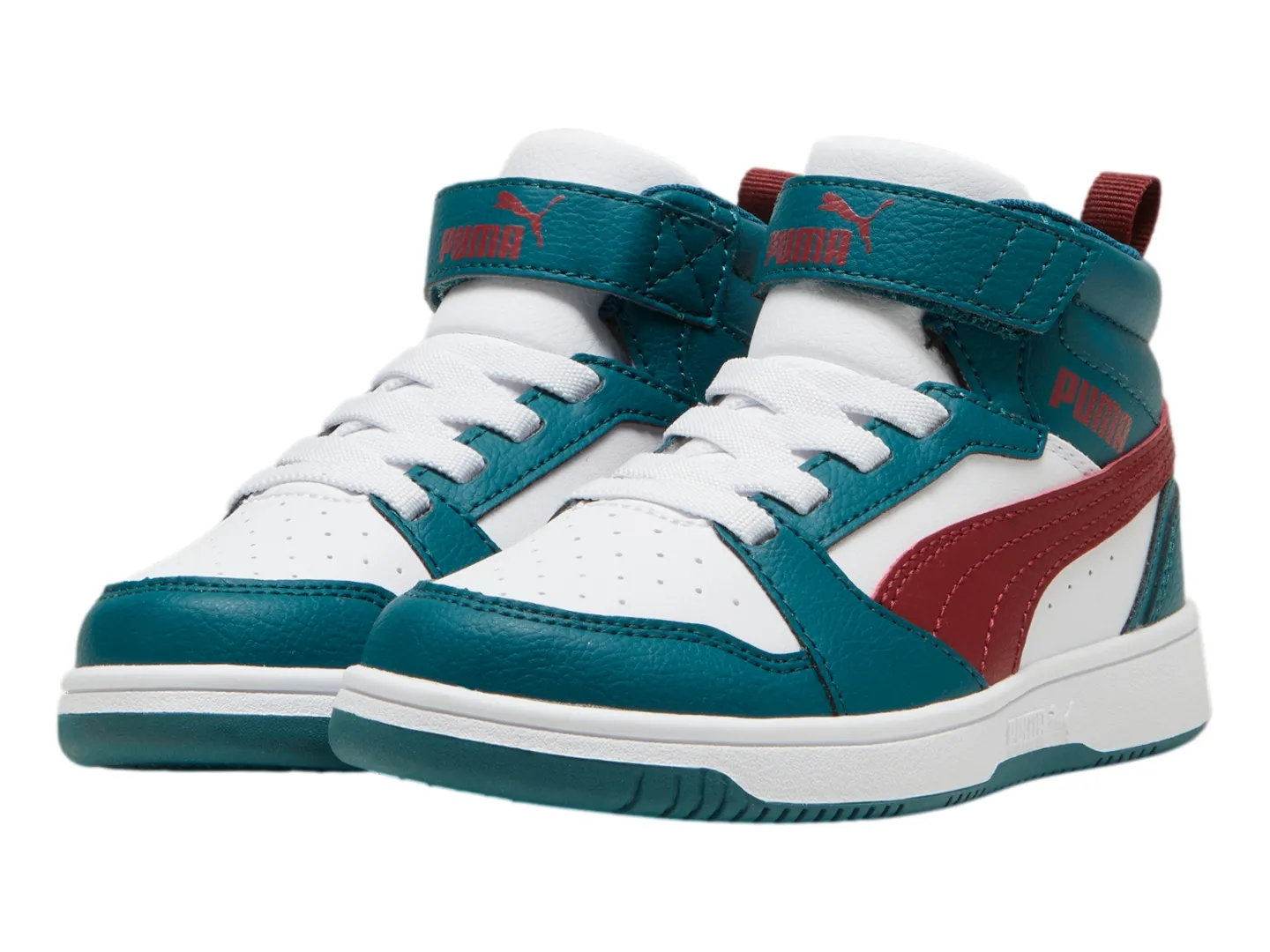 Puma 393832 18 Cold Green-alpine Snow-intense Red Puma Rebound V6 Mid Ac+ps  17-21