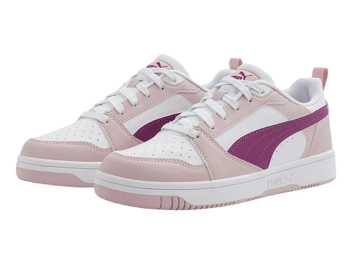 Puma 393833 14 Mauve Mist-magenta Gleam-puma White Puma Rebound V6 Lo Jr  22-25