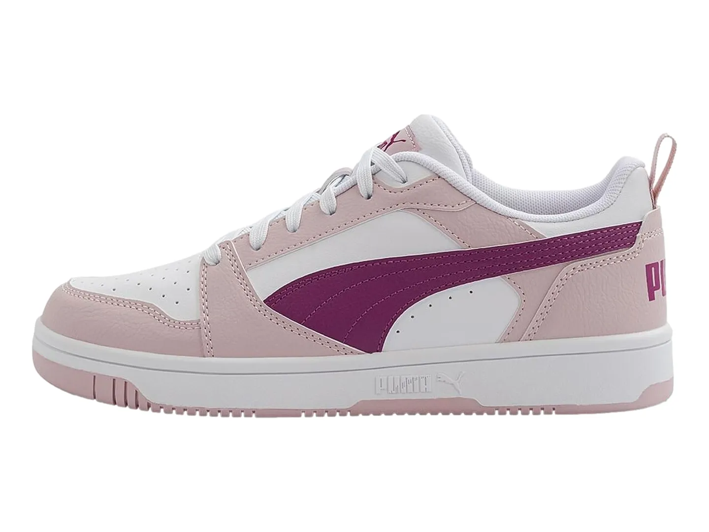 Puma 393833 14 Mauve Mist-magenta Gleam-puma White Puma Rebound V6 Lo Jr  22-25