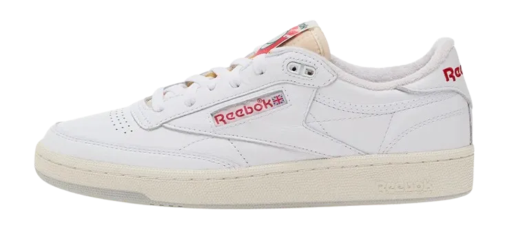 REEBOK CLUB C 85 VINTAGE SNEAKERS WHITE, CHALK & VECTOR RED