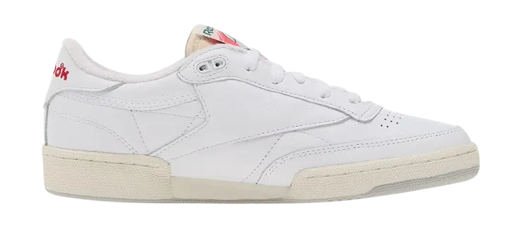 REEBOK CLUB C 85 VINTAGE SNEAKERS WHITE, CHALK & VECTOR RED