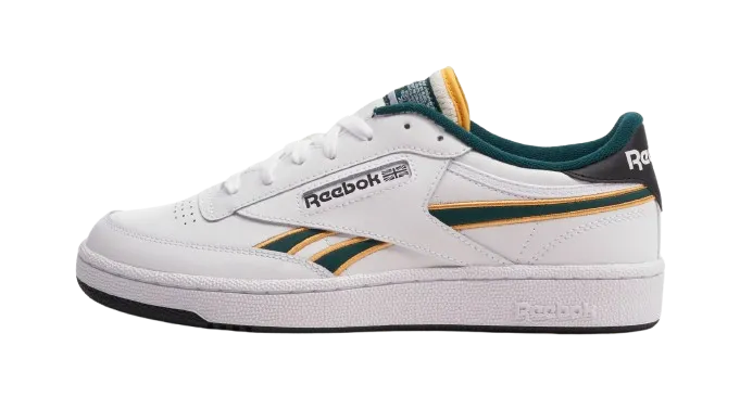 REEBOK CLUB C REVENGE SNEAKERS WHITE, KINETIC BLUE & UNLEASHED GREEN 