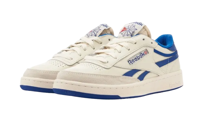 REEBOK CLUB C REVENGE VINTAGE SNEAKERS CHALK, COLLEGIATE ROYAL & EXCELLENT RED