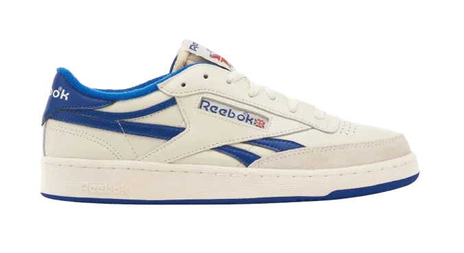 REEBOK CLUB C REVENGE VINTAGE SNEAKERS CHALK, COLLEGIATE ROYAL & EXCELLENT RED