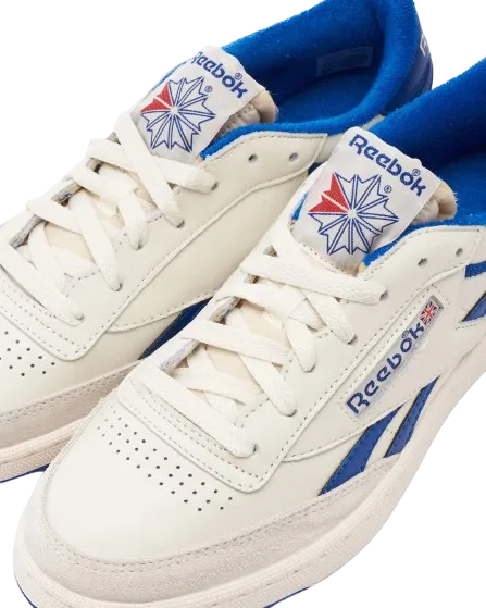 REEBOK CLUB C REVENGE VINTAGE SNEAKERS CHALK, COLLEGIATE ROYAL & EXCELLENT RED