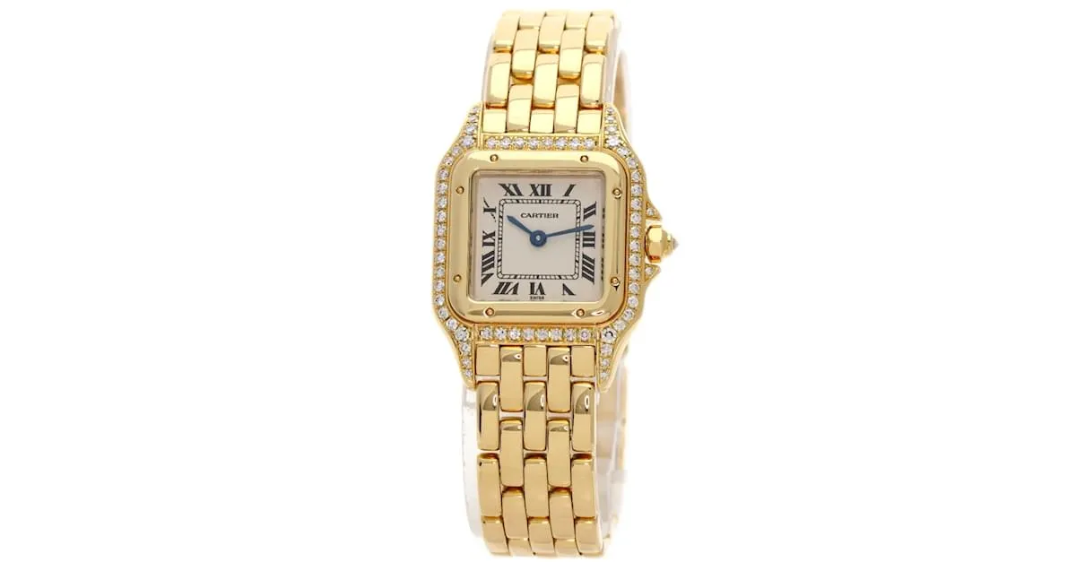 Reloj Cartier Panthère SM con bisel de diamantes 