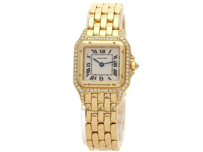 Reloj Cartier Panthère SM con bisel de diamantes 