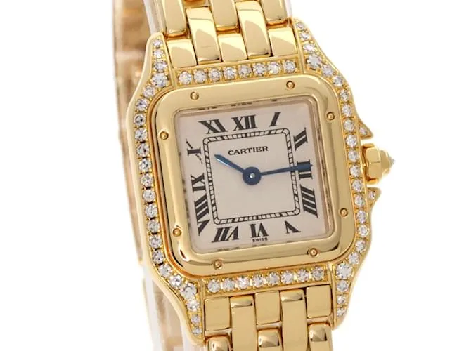 Reloj Cartier Panthère SM con bisel de diamantes 