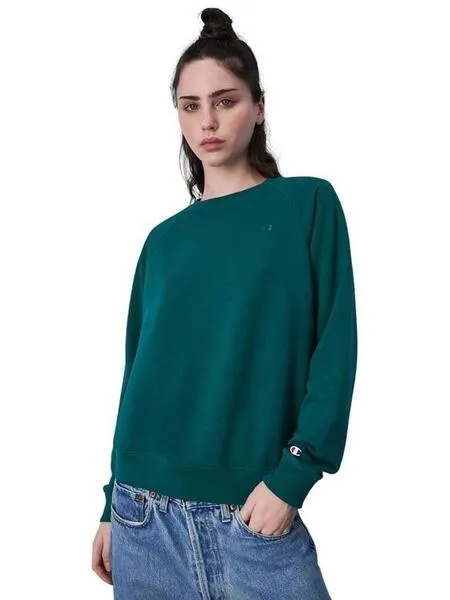 Sudadera Champion Tonal Logo Verde Mujer