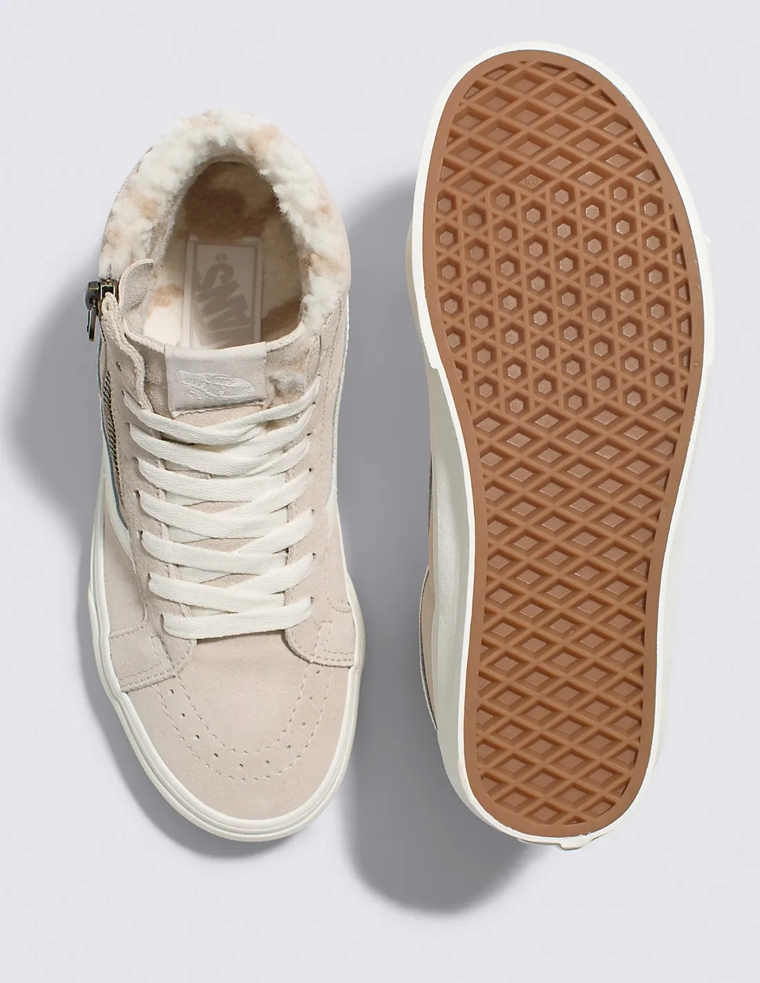 VANS SK8-Hi Reissue Side Zip Cozy Hug - French Oak - Chaussures Femmes