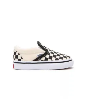 Zapatilla Baby Vans Checkerboard Slip On Blanca Negra