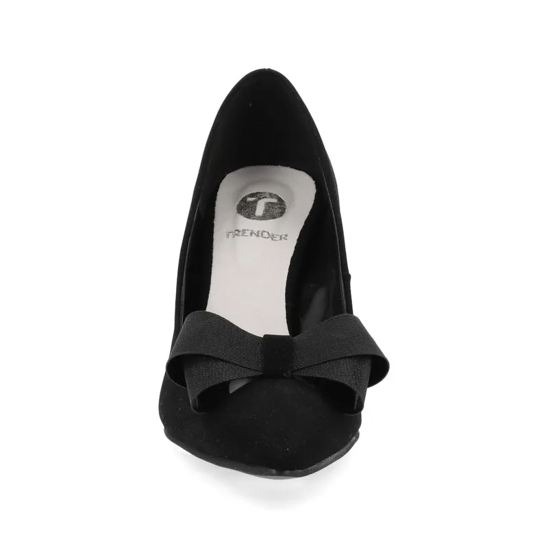 Zapatilla Color Negro con MoÃ±o para Mujer