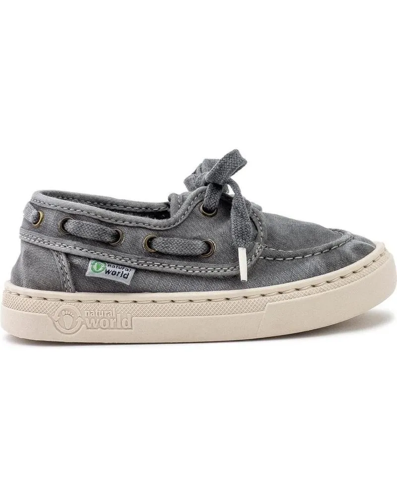 Zapatos NATURAL WORLD  de Niño 6473E N NAUTICO INFANTIL DE DE ALGODON -  GRIS ENZIMATICO