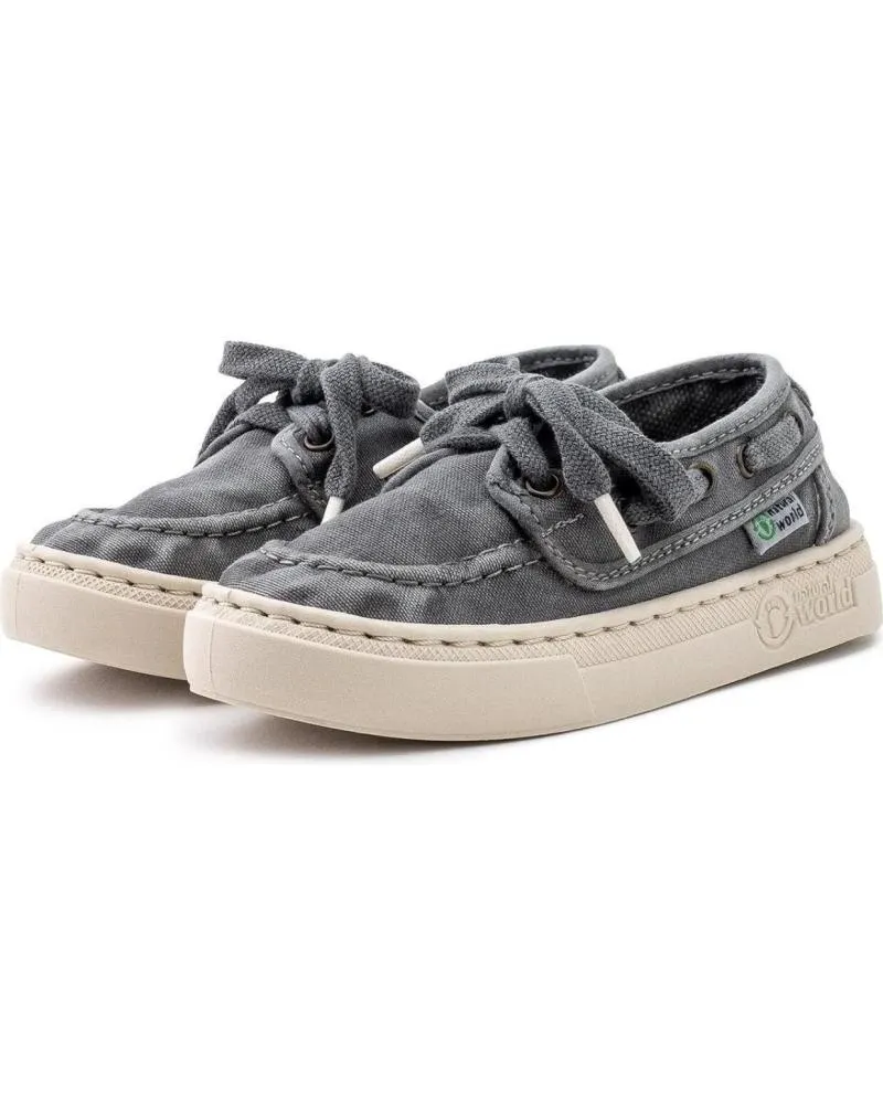 Zapatos NATURAL WORLD  de Niño 6473E N NAUTICO INFANTIL DE DE ALGODON -  GRIS ENZIMATICO